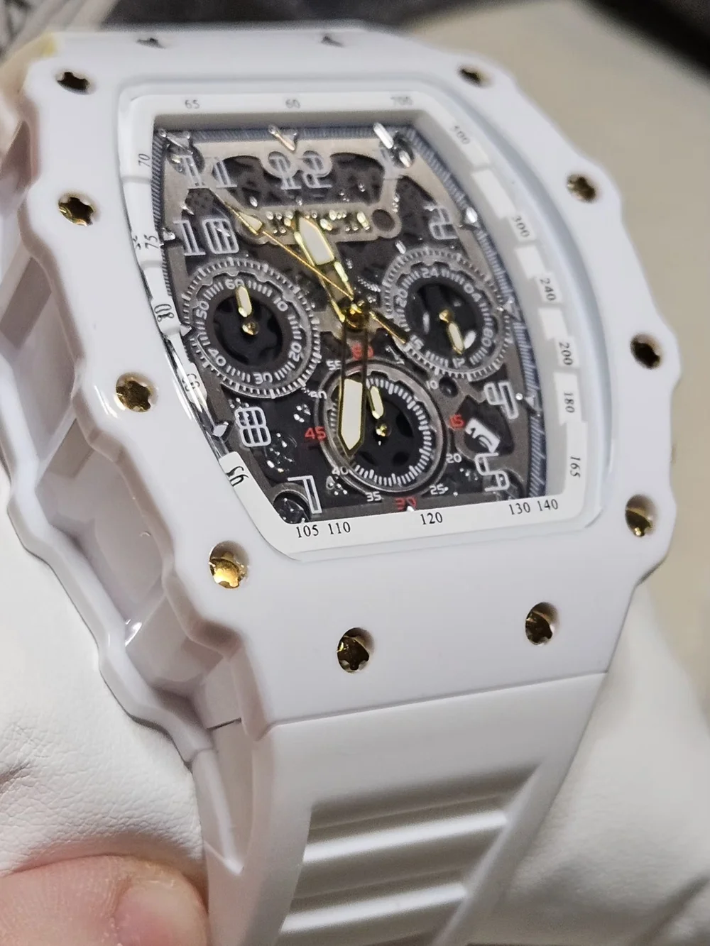 Invicta Racing Men’s White and Gold Chronograph Watch